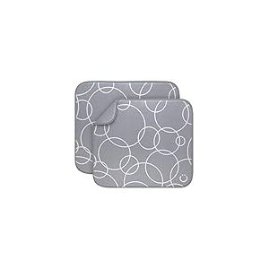 Ubbi Microfiber Dish Drying Mat, Baby Bottle Drying Mat, Kitchen Counter Dish Mat, Pack of 2, Grey