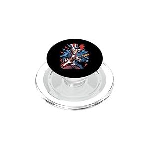 Uncle Sam Guitare électrique 4 juillet Rock USA PopSockets PopGrip pour MagSafe
