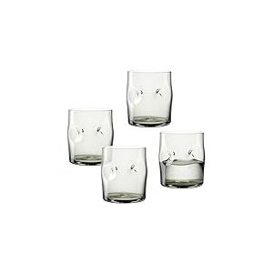 LEONARDO HOME VESUVIO 077374 Lot de 4 verres de couleur, 300 ml, fabriqués à la main, pour boissons gazeuses, passent au lave-vaisselle, encoches uniques pour un confort optimal