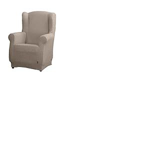 Estoralis | Borneo | Housse de Chaise &agrave; Oreilles | Tissu Super &eacute;lastique C/ 07 Taupe | pour Fauteuil &agrave; Oreilles de 70 &agrave; 110 cm. | Protecteur de qualit&eacute; | Adaptable &agrave; Tous Types de berg&egrave;res