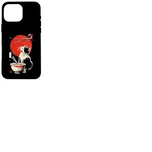 Anime Chat Mangeant des Ramen Japonais Esth&eacute;tique Kawaii Anime Chat Coque pour iPhone 16 Pro Max