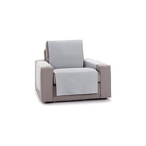 ECOMMERC3 Housse de canapé 1 Place élastique et Polyvalente - Couleur Grise. Protection Facile à Installer avec élastiques réglables. Renouvelle et protège l'assise, Le Dossier et Les Bras