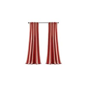 Lush Decor Julia à Rayures pièce occultant fenêtre Panneau de Rideau Paire, 213,4 x 132,1 cm, Bleu, Red, 84" x 52"