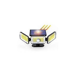 OOTDAY Lampe Solaire Extérieur, Projecteur LED de Sécurité IP65 Étanche, projecteur d'extérieur, 368 LED Projecteur LED Extérieur,avec 2 Têtes Réglables pour Rue Parking Cour