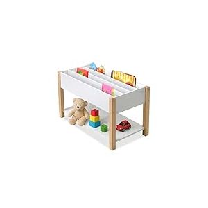 &Eacute;tag&egrave;re Relaxdays pour Enfants, 4 &eacute;tag&egrave;res, Compartiment Ouvert, 44 x 80 x 40 cm, Blanche/Naturel