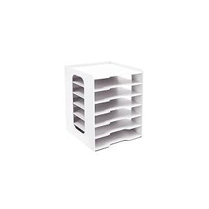 SONGWAY Organiseur de papier à 7 niveaux pour scrapbooking, pour fichiers de bureau, porte-papier, bacs à papier empilables, cube de rangement de papier de bureau pour maison et bureau, 30,5 x 30,5 cm