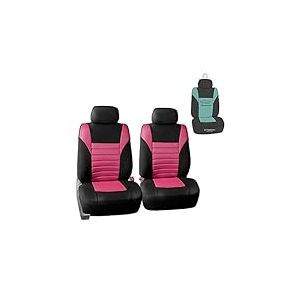 FH GROUP Paire de Housses de siège de Voiture de qualité supérieure en Maille aérée 3D - Compatibles avec airbag - Rose et Noir - Ajustement Universel - Accessoires d'intérieur pour Voitures, camions