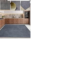 Tadi & Imperio1979 Tapis en Vinyle Effet Ciment Lacet Gris - élégance et durabilité pour la décoration intérieure et Facile à Nettoyer - 50 x 100 cm/Gris