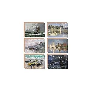 Artery8 Claude Monet Seascape Argenteuil Fishing Boats Storm Fine Art Greeting Card Pack of 6 Paysage marin P�che Bateaux