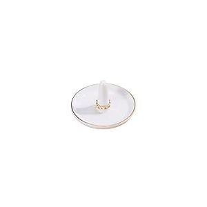 oskas Support pour bague blanche, cadeau de fiançailles, mariage, fête prénuptiale, plateau à bijoux décoratif, 10,2 cm, céramique, blanc