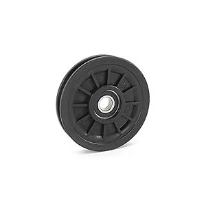 Poulie de poulie en nylon pour porte basculante garage, outils de sport gymnase, diamètre extérieur 90 mm, roulement Ø 15 mm, charge max 100 kg, pour câbles de diamètre jusqu'à 8 mm