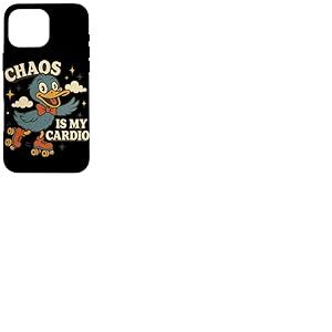 Chaos Is My Cardio Funny Roller Duck Graphique rétro Coque pour iPhone 16 Pro Max