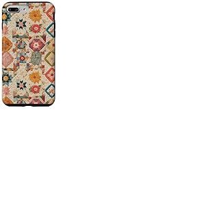 Couvre-lit Patchwork Floral Vintage Motif r&eacute;tro boh&egrave;me Coque pour iPhone 7 Plus/8 Plus