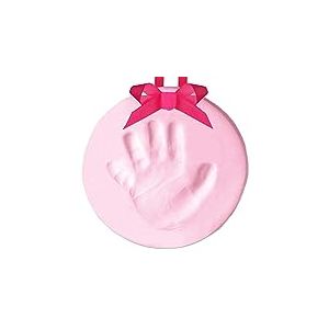 Pearhead Babyprints Baby's First Handprint or Footprint Ornament Kit, Easy No-Bake DIY Clay Kit, Christmas Baby Keepsake Gift, Pink