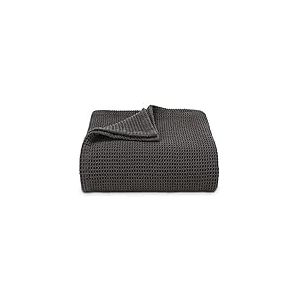 Vera Wang - Couverture pour très Grand lit en Coton, Accessoires Essentiels Super Doux avec Tissage gaufré (Gris Anthracite, très Grand lit)
