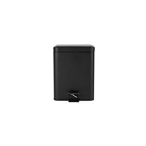 Beldray Poubelle à double compartiment – Poubelle de séparation rectangulaire, 5 l, seau intérieur amovible, pédale à pied, grande poubelle pour bureau, salle de bain, chambre à coucher, noir,