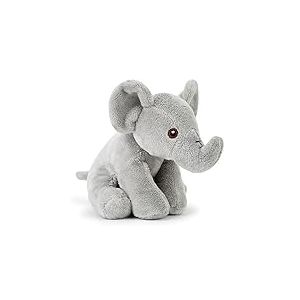 Zappi Co Peluche 100% Recyclée Éléphant (13-15cm) Collection d'animaux Doux et Câlins pour Nouveau-né Premier Enfant
