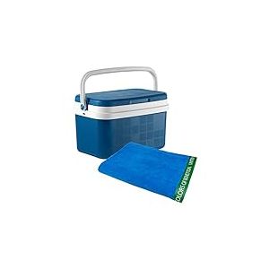 WELL HOME MOBILIARIO & DECORACIÓN Réfrigérateur 16 litres + Serviette de Plage 90x160 cm 380 g/m² Velours 100% Coton Bleu