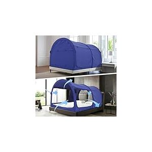 Alvantor Auvent de lit, Tente d'intimit&eacute; pour lit Double, Tente de Couchage int&eacute;rieure Pop-up Portable, Rideaux Respirants Bleu Marine (Matelas Non Inclus) r&eacute;duisant la lumi&egrave;re