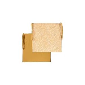 Atout Ciel Galette de Chaise carr&eacute;e 40x40cm, Jaune imprim&eacute;/uni