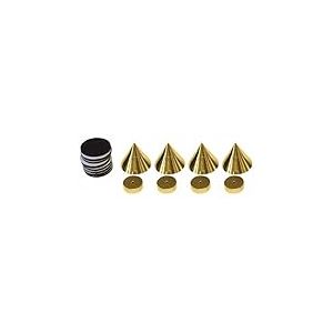 Découpleurs Coloris Laiton Dynavox, Blister de 4 cônes d'isolation pour appareils HiFi, Hauteur réglable