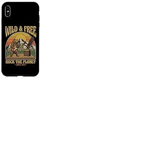 Wild Bear Guitare r&eacute;tro Wildlife Music Vintage Mountain Art Coque pour iPhone XS Max