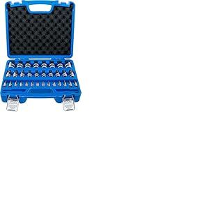 BGS 74258 | Jeu de douilles à embouts | 6,3 mm (1/4") / 10 mm (3/8") / 12,5 mm (1/2") | Six pans femelle 2-19 mm / 1/4-9/16" | métriques et pouces | 32 pièces