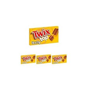 TWIX TOP - Biscuit Chocolat au Lait & Caramel - Paquet de 10 Biscuits Individuels - 210g (Lot de 4)