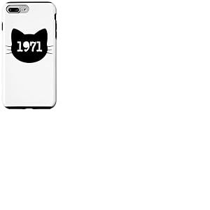 Chat né en 1971 Ans Anniversaire Maman de chat Papa de chat Coque pour iPhone 7 Plus/8 Plus