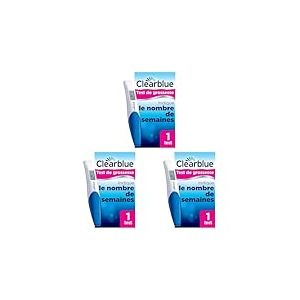 Test De Grossesse Clearblue Digital Avec Estimation De l’Âge De La Grossesse, 1 Test Digital, Vous indique le nombre de semaines depuis la conception : 1-2, 2-3 ou plus de 3 semaines (Lot de 3)