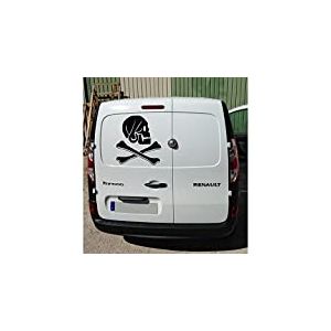 Stickers Tête de Mort Corsaire - Turquoise, L 110cm x H 123cm