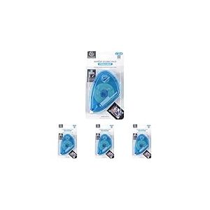 EXACOMPTA - Réf. 12996E - 1 Dérouleur d'adhésif double-face permanent pour photos - Longueur : 13 m - dérouleur de couleur turquoise - Adhésif permanent prédécoupé (Lot de 4)