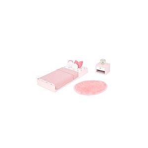 Our Generation Mobilier de maison de poupée - Lit plate-forme et table de chevet - Accessoires de poupée de 46 cm - Jeu fantaisie - Jouet pour enfants à partir de 3 ans - Ensemble de chambre à coucher