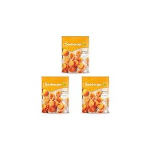 Seeberger Abricots : Abricots de très grande taille, mûris au soleil et orange vif - arôme sucré et fruité - sans sucre - séchés - dénoyautés, vegan (1 x 200 g) (Lot de 3)