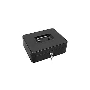 Caisse &agrave; monnaie avec cl&eacute; - Tirelire avec plateau - Noir-1