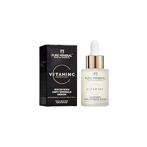 Pure Mineral - S&eacute;rum Anti-Rides Vitamine C R&eacute;cup&eacute;ration pour Peau Mature - Effet Liftant, Min&eacute;raux Mer Morte, R&eacute;duction Rides Visibles - Sans silicones, sulfates, parab&egrave;nes - 30ml