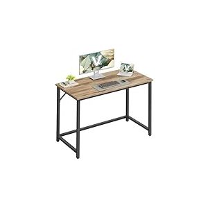 VASAGLE Bureau d'Ordinateur, Table, 100 x 50 x 76 cm, pour Bureau, Chambre, Salon, Cadre en M&eacute;tal, Marron Camel et Noir d&rsquo;Encre LWD041K01