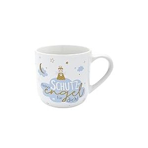 GRUSS & CO Grande tasse avec motif petit ange gardien | Grès, grande tasse 50 cl, banderole cadeau, tasse avec inscription en allemand | ange gardien, cadeau ange, baptême, communion, nouvel an, bébé