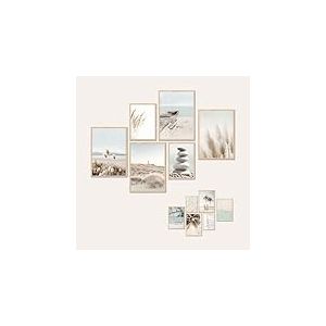 AG Design® ENSEMBLE DOUBLE FACE de 6 Affiches et Impressions d'Art Plage Océane | 4 pcs x 30 x 42 cm + 2 pcs x 21 x 30 cm | Pour Chambre, Salon, Cuisine et Bureau | Non encadré | AP6 351344