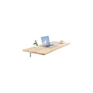 VEVOR Table Pliante Murale, 1200 mm x 500 mm, Table à abattant Murale avec Support en Fer, Bureau Flottant en Bois pour Les Petits espaces, Bureau à Domicile, Salle à Manger, buanderie, Cuisine, Bar
