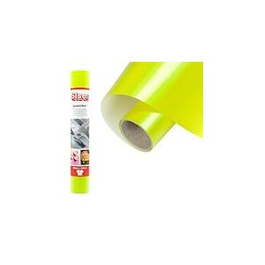 Siser Aurora - Iris&eacute; Jaune Fluo 30x50 cm per Tissus| Film Thermique Facile &agrave; Appliquer avec fer &agrave; repasser ou presse chauffante, Compatible avec traceur de d&eacute;coupe