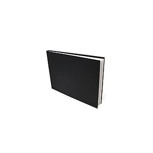 Artway Studio - Carnet de croquis A4 &agrave; reliure cartonn&eacute;e - Paysage - 92 c&ocirc;t&eacute;s/46 pages de papier cartouche 170gsm - Carnet de croquis cartonn&eacute; noir