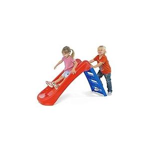 Sport1 Toboggan Enfant 3 marches Pliable Peu encombrant. Toboggan de Jardin pour Enfants 1-4 Ans Super résistant. Toboggan pour Enfants de la Maison en Plastique 130 x 47 x 72 cm. Rouge/Bleu. Max 30