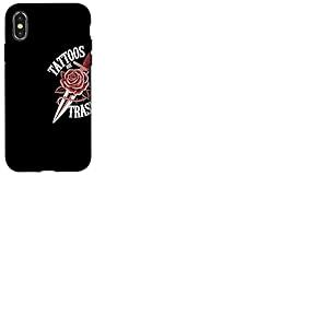 Tattoos Are Trashy Rose Dague Anti Tatouage Opinion Coque pour iPhone X/XS