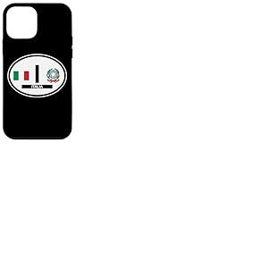 Autocollant ovale pour voiture avec drapeau et blason Italie Coque pour iPhone 12 mini