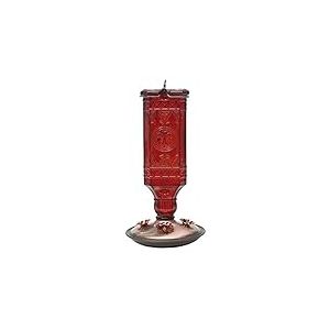 Perky-Pet 8116-2 Mangeoire carr&eacute;e en verre pour colibri Rouge