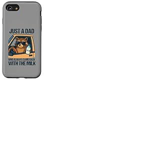 T-shirt amusant avec inscription « Just a Dad Who Always Came Back With the Milk » Coque pour iPhone SE (2020) / 7 / 8