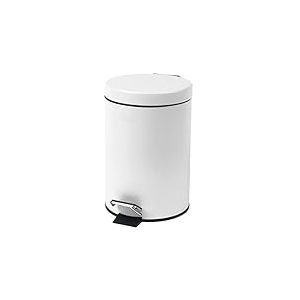 Beldray Poubelle à Pédale Pour Salle de Bain, Capacité 3L, Mini Poubelle Ronde avec Couvercle à Fermeture Douce, Poubelle à Cosmétiques, Design Modern, Finition Blanc, LA038098WHTAEU7