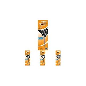 BIC 4 Couleurs - Recharges pour Stylo-Bille - Pointe Moyenne (1,0 mm) – Encre Noire, Blister de 2 (Lot de 4)