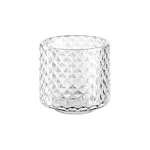 Leonardo Poesia 076431 Lampe de Table, photophore décoratif en Verre avec Petits Losanges, Joli photophore 10 x 10 cm